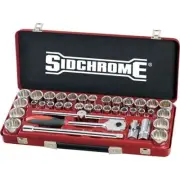 Sidchrome Set Socket 1/2 Drive AF/Metric 40 Pieces SIDSCMT14105