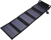 Monocrystalline Silicon 15W Camping Hiking USB Solar Panel Portable Solar Power Recharger Mobilephone Recharging Tool Folding Removable Solar Panels Black One Size