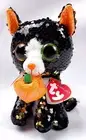 TY Flippables JINX Sequin Black Cat Bean Bag NWT Halloween Pumpkin Plush Kid Toy