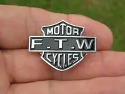 FTW CYCLES LAPEL PIN Hat Pin or Biker Vest Pin suit Harley FOREVER TWO WHEELS