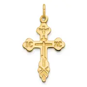 10k Yellow Gold Eastern Orthodox Cross Charm