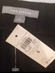 NWT Ann Taylor Womens Dress Pants Wool Rayon Spandex Blend Black Pressed Size 6