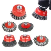 Twist Knot Steel Wire Wheel Disc & Cup Brush Set for Angle Grinder 5/8-11 Thread
