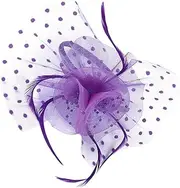 [Baluue] Vintage Lace Flower Fascinator Hat Headband Elegant Mesh Party Headwear for Halloween Masquerade and Festivals Decoration for Brides and Events