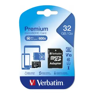 Verbatim 威寶 32GB (Class 10) Micro SDHC UHS-1高速記憶卡 (附轉卡)