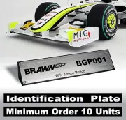Nameplate for 1/18 Brawn GP F1 BGP001 Jenson Button 2009 World Champion