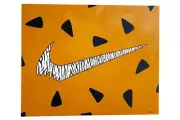 Nike Flintstones Zebra Stripes Swoosh Painting NBA NFL MLB Sports Artwork 24x30