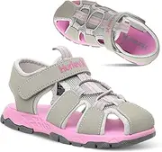 [Hurley] Kids' Semi Closed-Toe Water Sandals – Adjustable Strap, Quick-Dry Outdoor Sandals for Little and Big Kids – Lightweight, Durable, and Non-Slip Outsole