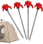 Tent Spikes Heavy Duty - 4 Camping Lawn Stakes,7.9 Inch Heavy Duty Tent Stakes, Screw Thread Tent Pegs, Ground Stakes for Camping, Garden, Canopies