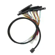 MINI SAS HD SFF-8643 to 4-port 90 degrees SAS SFF-8482 Server Adapter Cable, 12g
