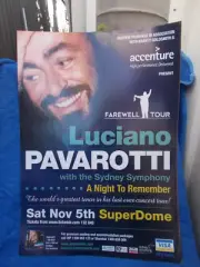 LUCIANO PAVAROTTI NIGHT TO REMEMBER TOUR SATURDAY 5TH NOVEMBER 200? POSTER MINT