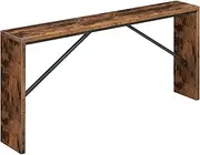 MAHANCRIS Console Table, 62.2" Long Sofa Table Behind Couch, Narrow Entryway Table, Farmhouse Dining Table with Angled Metal Frame, Industrial Console Table for Entryway, Rustic Brown CTHR15801Z