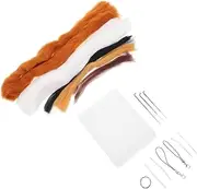 EXAOMBLE 2Sets Cat Needle Felting Kit DIY Felt Crafts Making Material Handmade Felting Material for Creative Projects Needlework Accessories for Cat Lovers