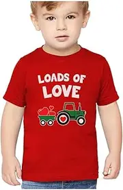 [Tstars] Loads of Love Valentine's Gift Tractor Loving Toddler Infant Kids T-Shirt