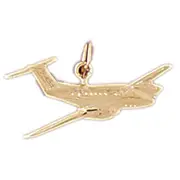 14K Gold Private Jet Charm