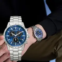 在飛比找Yahoo奇摩購物中心優惠-CITIZEN 星辰 日本藍 光動能紳士計時手錶 迎春好禮 