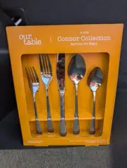 Our Table Cecil Collection Flatware 45 Pieces Satin Silver