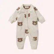 Organic Knitted Jacquard Growsuit - Beary Cute by Wilson and Frenchy | the memo