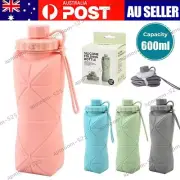 600ml Foldable Collapsible Water Bottle Silicone Leak-proof Reusable Travel Cup