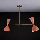 4 Light Diabolo Pendant Mid Century Modern Raw Brass Sputnik Chandelier light