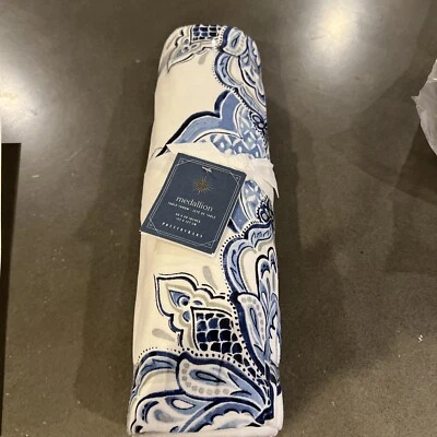 Pottery Barn Medallion Table Throw Hanukkah 50" x50" Cotton/Linen #6687
