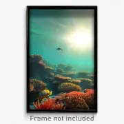 Pixel Art Poster - Flat Coral Reef (8 Bit Psychedelic Trippy Video Game Print)