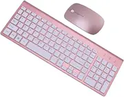 Hoement Wireless Keyboard and Mouse Set Design Quiet Typing for Use Batteries Not Included