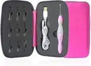 Lighted Crochet Hook Set - 9 Size Interchangeable Heads 2.5mm To 6.5mm With Ergonomic Grip Handles, Rechargeable Lighted Crochet Hooks Complete Set Fo