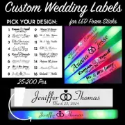 Label Stickers for LED Party Foam Sticks Light Batons for Weddings Stickers Only
