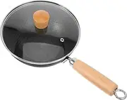 HOLIDYOYO 1Set Nonstick Frying Pan Versatile Wok for Cooking Suitable for Induction Gas Stoves Lid Included for Frying Boiling Steaming Single Person