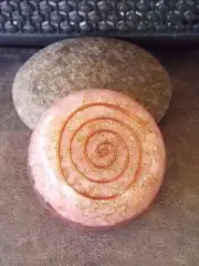 ORGONE Tower Buster, ROSE QUARTZ Crystal Orgone Tb Dome with Copper Coil