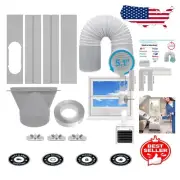 Premium Portable AC Window Vent Kit - 5.1" Diameter with Sealing Tape and Screws