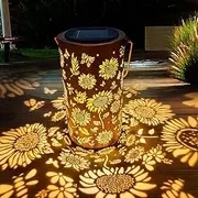 ZHJLIXU Solar Lanterns Outdoor,Waterproof LED Solar Light for Garden Outside,Hanging Sunflower Solar Lights Lable Lamps Garden Decoration Backyard Lighting Gift