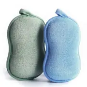 2pcs Kids Double-sided Bath Sponge Pads Bath Exfoliating Scrubber Body Cleaning