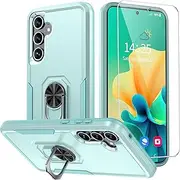 [ANTSHARE] for Samsung Galaxy A35 5G Phone Case,Samsung A35 5G Case with [1*Tempered Glass Screen Protector][10FT Military Fully Body Shockproof]360 Rotatable Stand,Compatible with Samsung A35 5G Green