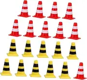 Kisangel Pcs Boys and Girls Traffic Signs Playset Outdoor Mini Roadblock for Educational Toys Plastic Barricade Toy