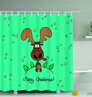 Christmas Moose Shower Curtain