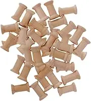 Dolity 50 Pack Wood Spools - Unfinished Wooden Craft Spools - Thread Bobbin Cord Wire Sewing Thread Floss Organizer 27x16mm - For Kids - Includes 50 Pieces