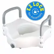 Portable Raised Toilet Seat Riser 5" Elevated Commode Round Elongated Soft Grip