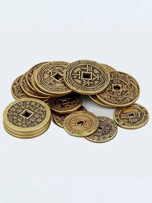 加厚五帝錢掛件黃銅銅錢康熙乾隆通寶壓門檻仿古散錢錢幣