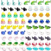 BBTO 36 Pcs Resin Ocean Animal Figurines Ornaments Miniature Ocean Animals Mini Resin Figures Aquarium Ornaments Charms for Fish Tank Decorations Birthday Party Favor Garden Accessories Gift