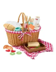[Fisher-Price] Wooden Picnic Basket And Food Pretend Play Set