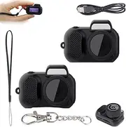Tiny Nostalgia Cam, Tiny Camera Keychain, Tiny Nostalgia Camera, Tiny Keychain Camera, 1080p HD Mini Portable Sport Camera, 60 Mins Battery Life (Camera+16G*2)
