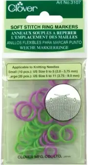 3 Pack Clover Soft Stitch Ring Markers-30/Pkg 3107