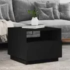 vidaXL Coffee Table with LED Lights Black 50x49x40 cm HEE