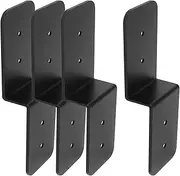 4 PCS Black Deck Joist Tie, Steel Z Pergola Bracket 6" Post to Beam Support, Width 3", Thickness 1/8"