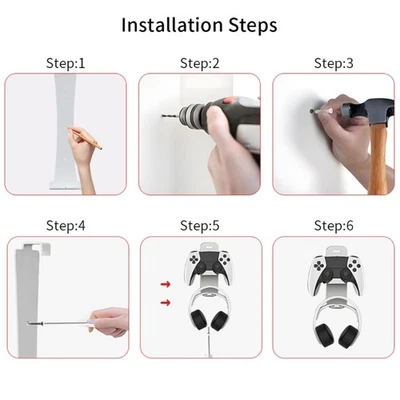 Wall Mount Shelf Bundle Metal Wall Bracket Gaming Controller Hanger for P5
