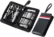16 PCS Nail Clipper Set Stainless Steel Nail Scissors Beauty Nail Pedicure Tool Manicure Sickle Pusher Nail Care with Case,16PCS