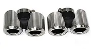 Compatible For Land Rover 2020 To 2024 Defender 90 110 Exhaust tip Upgrade Round Stainless Steel Quad Out Black Muffler Tip Nozzle(Brushed silver 2.0T)
