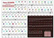 Piano Keyboard Stickers for 88/61/54/49/37 Key, Bold Large Letter Multicolor